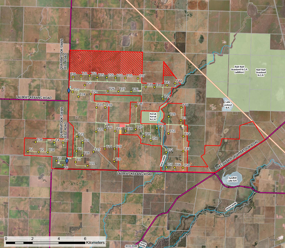 Cannie Wind Farm project layout